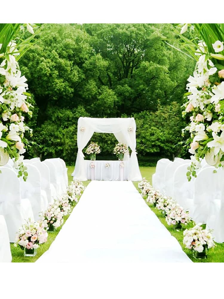 Tapis de mariage en tissu non tissé anti-alde, tapis blanc, belle décoration, coureur d'allée, fête, cérémonie, banquet, mariage