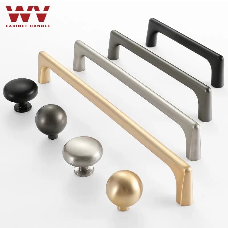 WV poignées d'armoire gris perle laiton or poignées de porte d'armoire en alliage de Zinc boutons de tiroir tirer meubles de cui