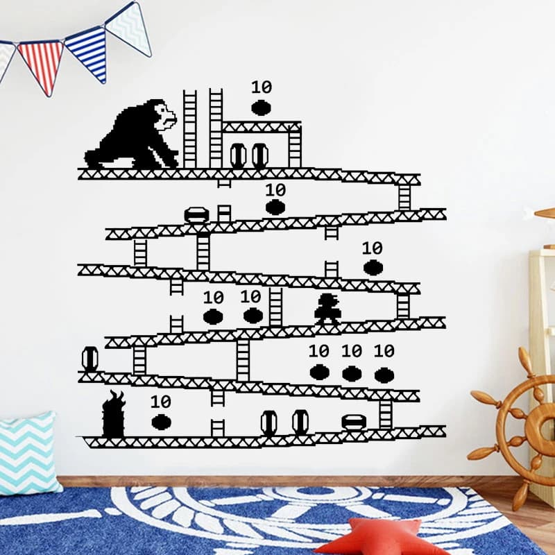Autocollant mural vinyle de jeu vidéo avec manette de jeu, décoration intérieure pour chambre d'enfant, chambre de garçon, crèche, motif de dessin animé A865