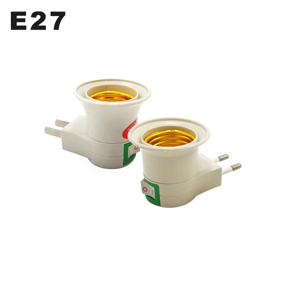 Convertisseur de support de lampe mural E27, interrupteur E27, Base de lampe, vis à pied ronde, prise US EU avec bouton marche/arrêt, prise mâle pour lumière LED