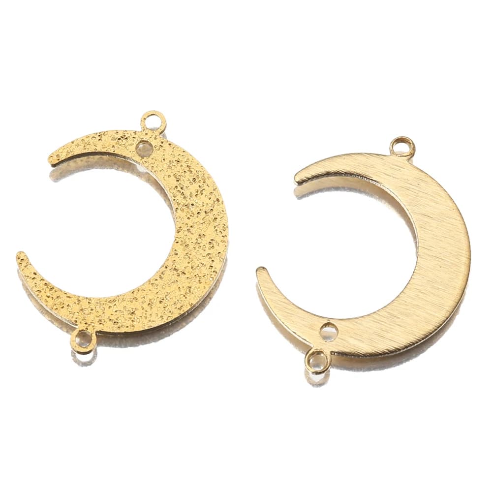 20 pièces en laiton brut texturé croissant de lune charmes connecteurs Diy pour femmes sorcières céleste goutte boucles d'oreilles collier fabrication de bijoux