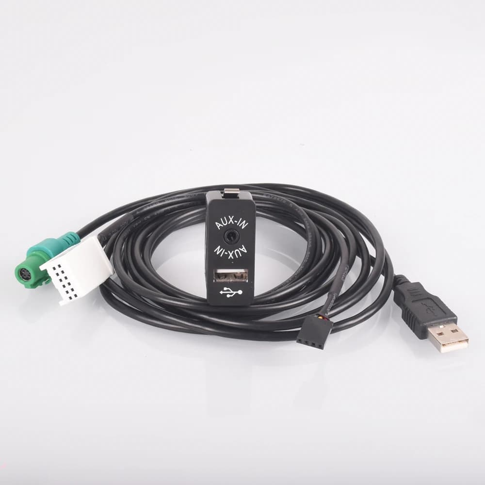 Adaptateur de prise d'entrée USB AUX pour voiture, compatible avec BMW E60, E61, E63, E81, E87, E90, F10, F12, E70, bronchbery X5, MINI Cooper R56