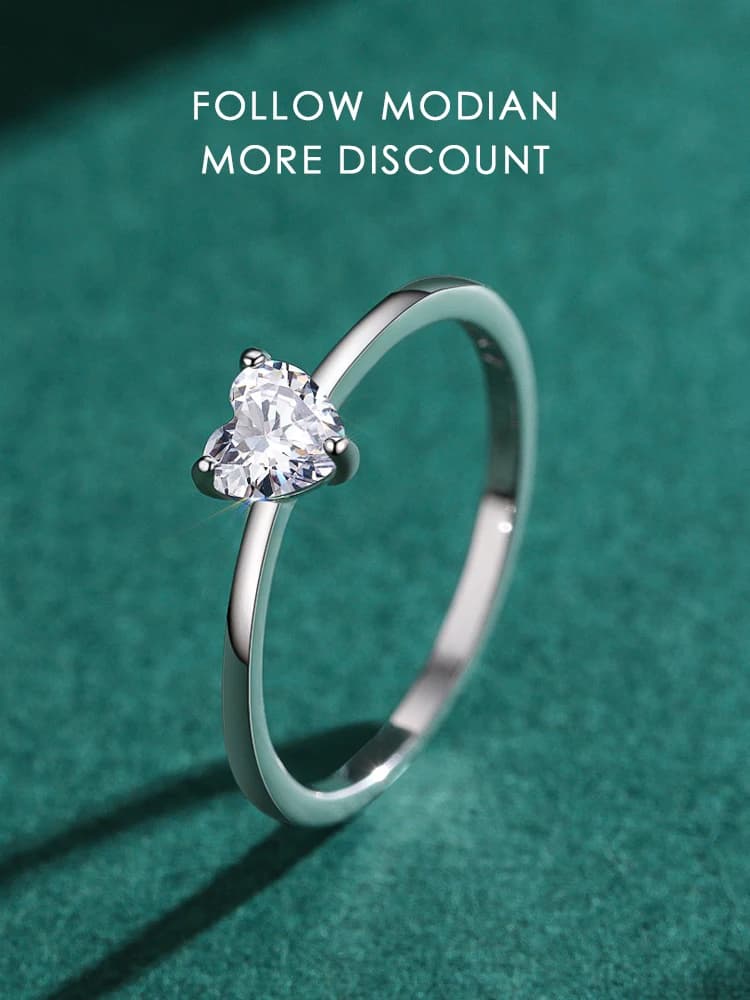 Modian authentique 925 en argent Sterling Simple amour coeur AAAAA zircone scintillant bague pour les femmes femme bijoux de mariage