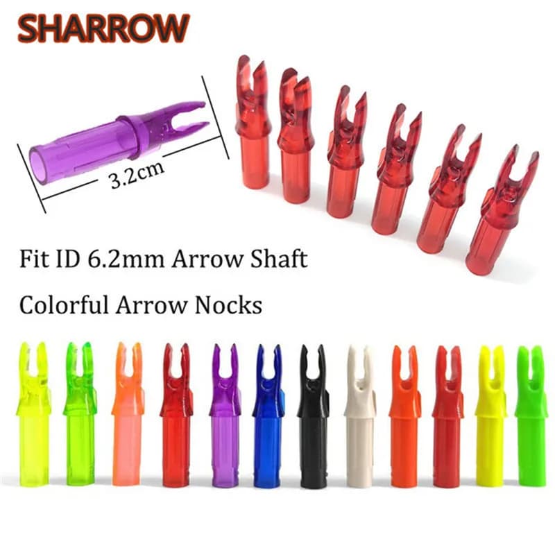 30 pièces colonnes de flèche colorées tir à l'arc insérer queue de flèche ID6.2mm arbre de flèche en fibre de verre de carbone bricolage Nock tir accessoires de chasse
