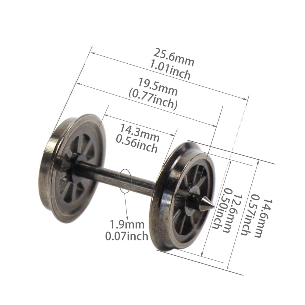 User ins 1487 Evemodel-Paire de roues à rayons en métal, échelle 00, DC, 38 ", 12 pièces, 1:87