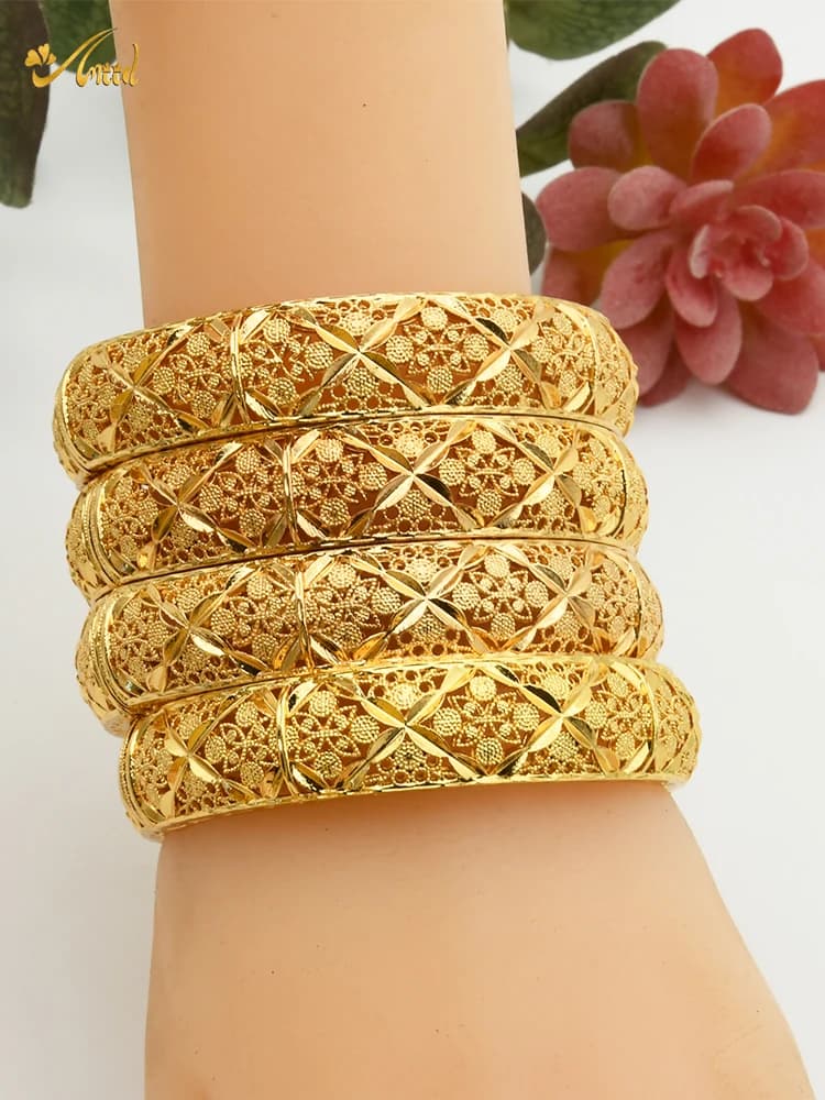 ANIID Dubai 24K couleur or Bracelet à main et Bracelets femmes concepteur charme africain nouveau luxe haute qualité bijoux marocains