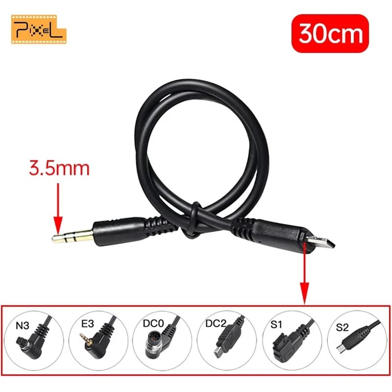 Pixel 30cm déclencheur télécommande connexion DC0 DC2 N3 E3 S1 S2 câble pour Canon Nikon Sony caméra TW-283 T9