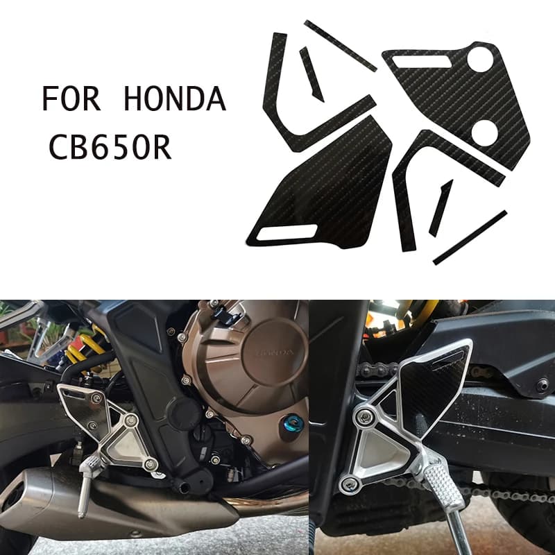 Autocollants latéraux en Fiber de carbone, impression 3D, tampon de réservoir, autocollant de gazole, accessoires de décoration de motos pour Honda cb650r CB 650R