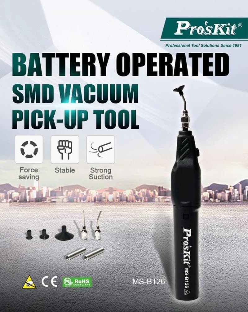 Pro'sKit Proskit MS-B126 mandrin à vide de précision stylo d'aspiration antistatique pour puce IC SMT pièces électroniques dispositif d'absorption d'objectif