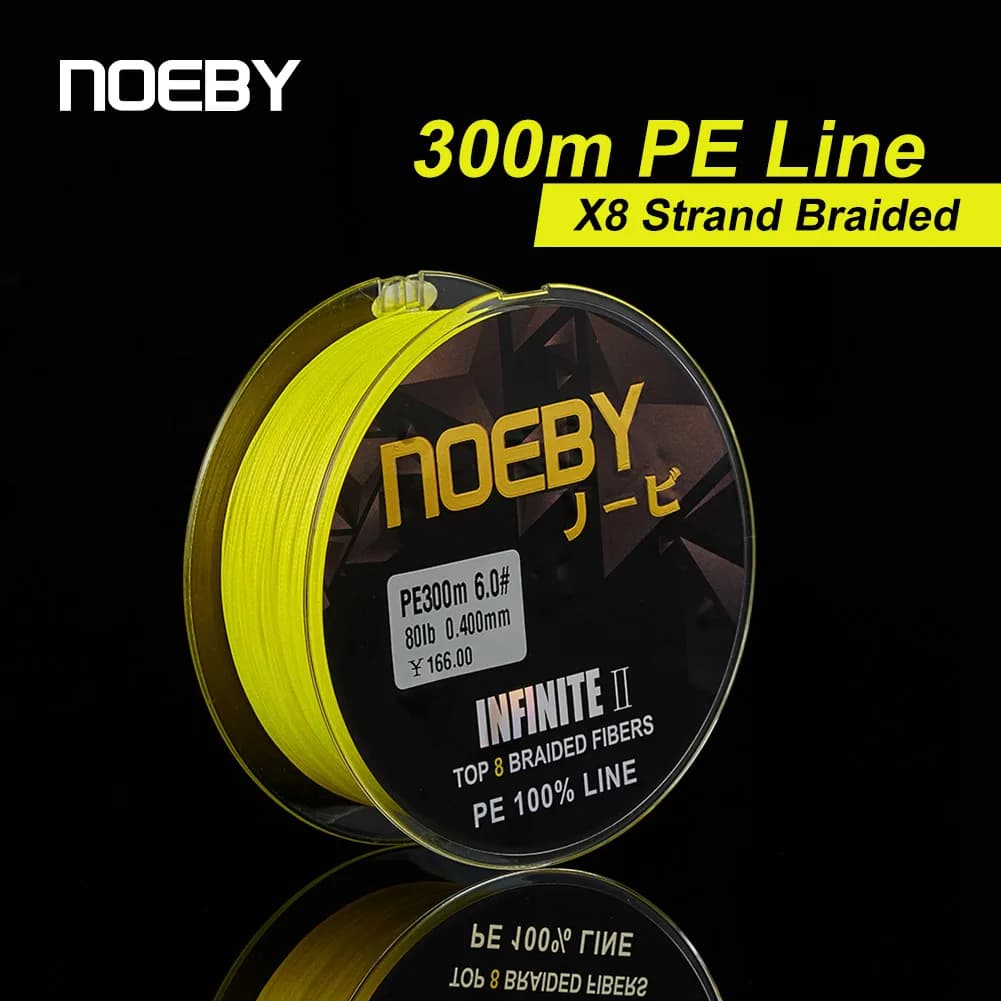 NOEBY – fil de pêche tressé PE de 300m, ligne Multifilament lisse, Super résistance à l'usure, 1-103LB