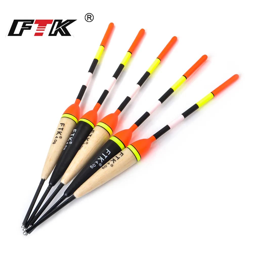 FTK Barguzinsky sapin clair sur le noir 5 pièces/lot flotteur de pêche longueur 19-23cm poids de flotteur 2g-6g pour la pêche à la carpe