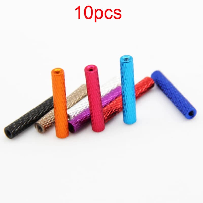 10 pièces M2 * 15/16/20/22/23/25/27/30mm entretoise en aluminium moleté colonne ronde pilier goujon de fixation pour Multicopter RC FPV