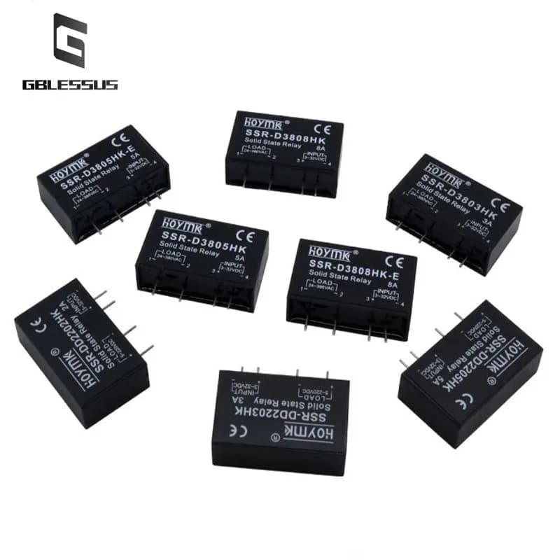 PCB SSR-D3803HK D3805HK D3808HK avec broches 3A 5A 8A DC-AC, 1 pièce