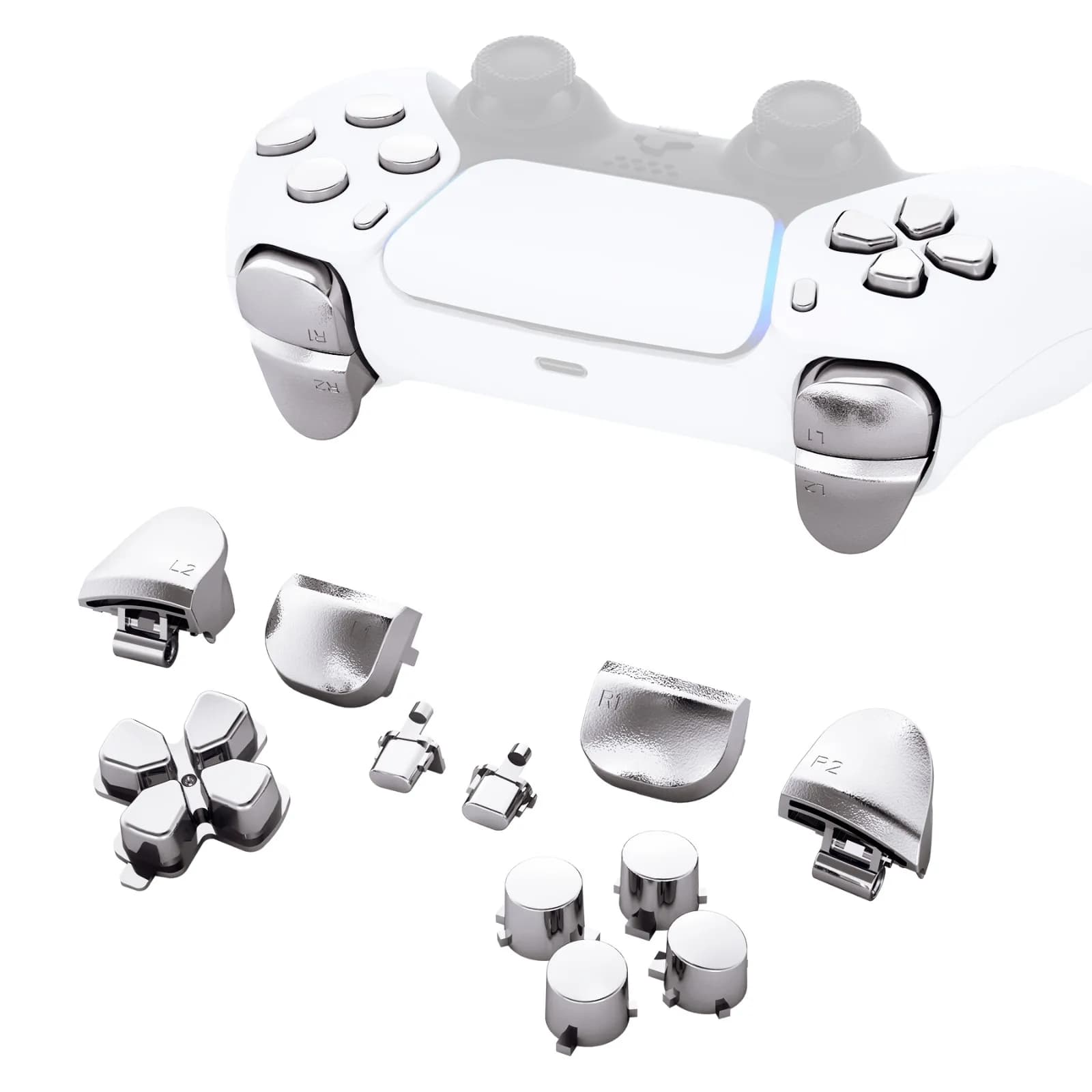 EXtremeRate D-Sub R1 L1 Inter inj Déclencheurs Partage Options Face lèvent, Full Set lèvent Compatible avec le contrôleur ps5 BDM-010 & 020