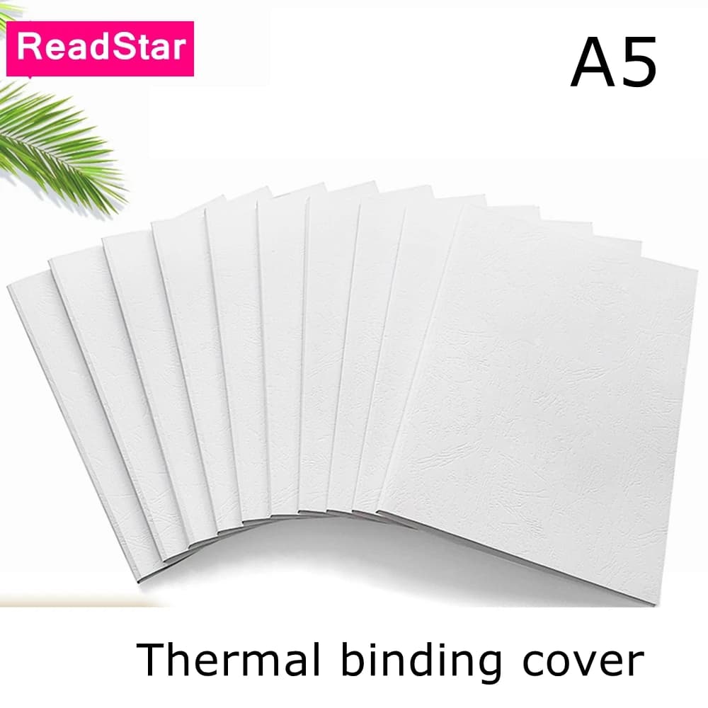 10 pièces/lot ReadStar couleur blanche A4 A5 imprimable 230g papier grain reliure thermique couverture livre visage inclus feuilles de colle