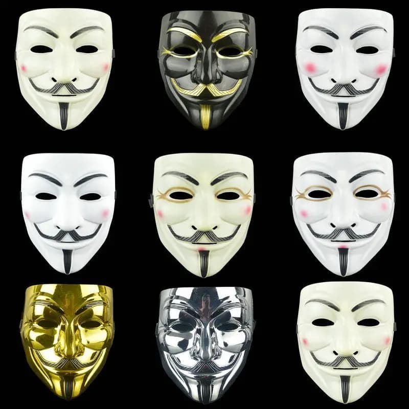 Fawkes – masque de déguisement d'halloween pour enfants et adultes, thème de Film, Film Cosplay V pour Vendetta, cadeau de fête de noël