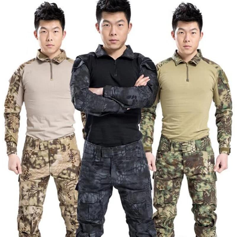 DulIsabel-Uniforme de camouflage Kryptek pour homme, ensemble chemise et pantalon imbibés, vêtements noirs, 3 pièces