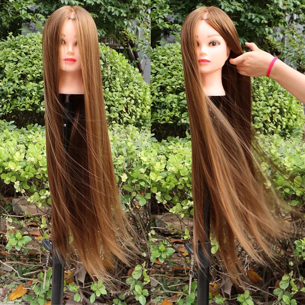 Poupées professionnelles de 80 cm de long pour coiffeur, mannequin à cheveux synthétiques de 30 pouces pour coiffure, cheveux pour poupées