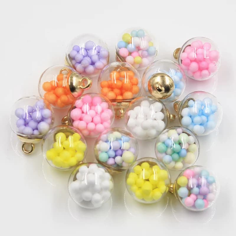 Boule de Verre Transparente en Mousse à Bulles, Breloques de 16mm, Bijoux Faits à la Main, pour Boucles d'Oreilles et Colliers, 20 Pièces