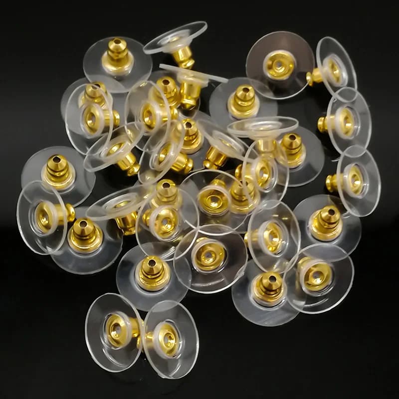 Bouchons ronds pour boucles d'oreilles, 100 pièces/lot, crochets pour dos de boucles d'oreilles, bouchons bloqués, manchons de boucles d'oreilles pour la fabrication de bijoux, accessoires de