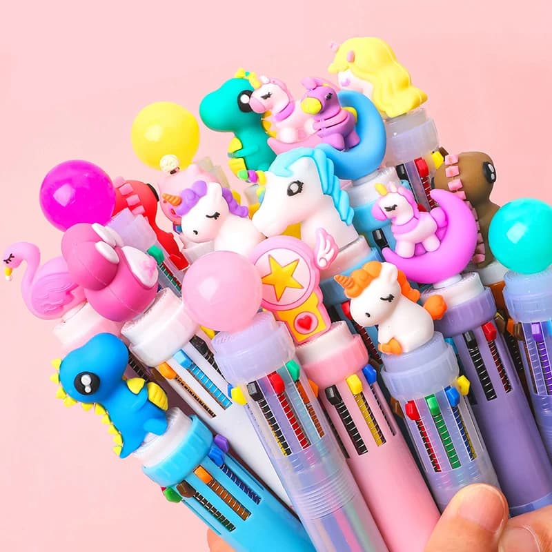 10 couleurs stylo à bille Kawaii papeterie stylos mignons nouveauté mignon Kawaii stylo étudiant écriture Gel stylos apprentissage fournitures de bureau