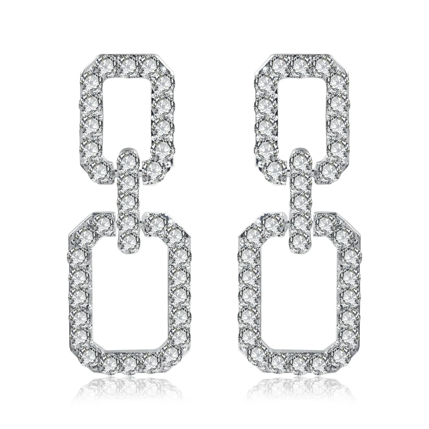 Foydjew – boucles d'oreilles géométriques en Zircon cubique pour femmes, argent 925, exquise, mode coréenne