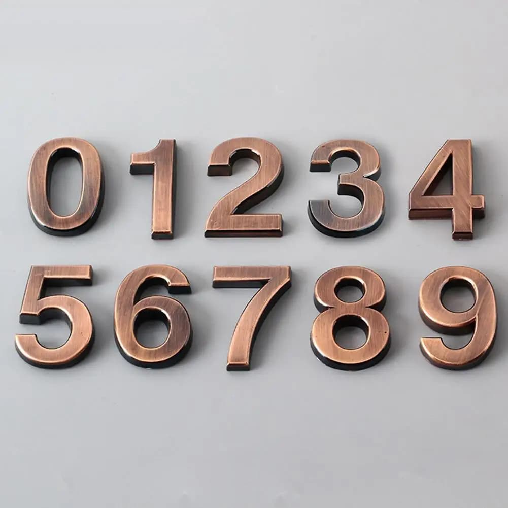 Autocollant de numéro de maison 3D adhésif, plaque de porte, signe de maison, boîte à chaussures, appartement, chambre d'hôtel, adresse, décoration de porte, chiffres