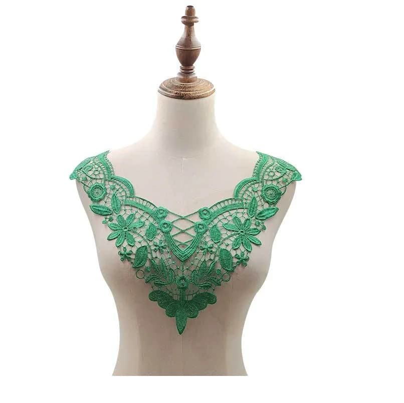 Collier de corsage brodé en dentelle soluble dans l'eau, 1 pièce, faux col creux en soie de polyester, bricolage