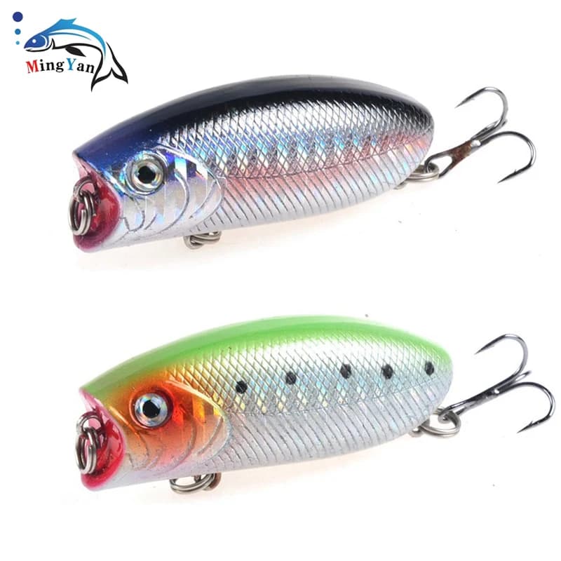 Leurres de pêche Topwater Popper, appâts artificiels durs, matériel de pêche en plastique Minnow, Wobblers, 5 documents, 5.5cm, 10.4g, 1 pièce
