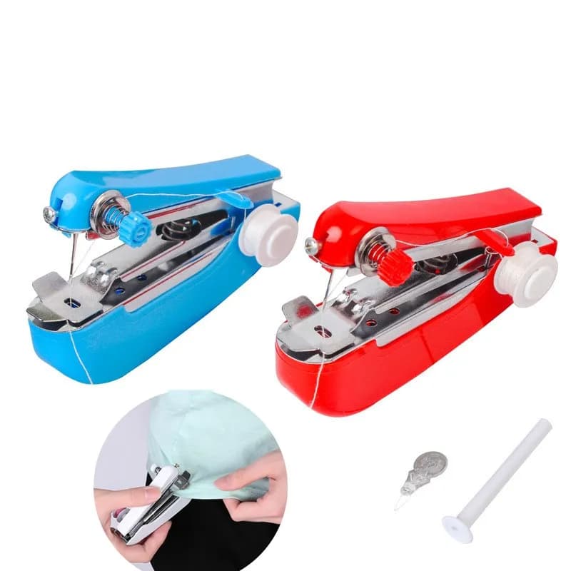 1 pièce Mini machine à coudre portable manuelle sans fil rapide pour surpiqûres, outils de couture manuels, accessoires de couture