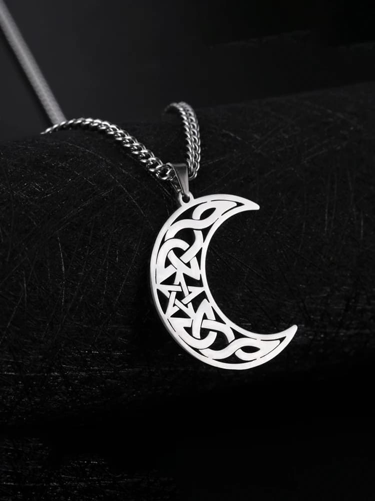 Collier ras du cou Unift en forme de croissant de lune, pendentif nœud celtique sorcière, bijoux vintage pour femmes et hommes, amulette Wicca, cadeau de protection