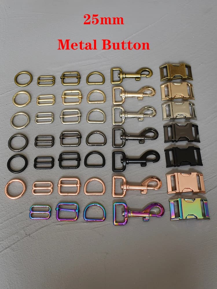 Boucle coulissante en métal réglable de 25 mm, 1 pièce, avec anneau en D ou anneau en O, mousqueton pour sangle de sac, disponible en 7 couleurs différentes, accessoires DIY