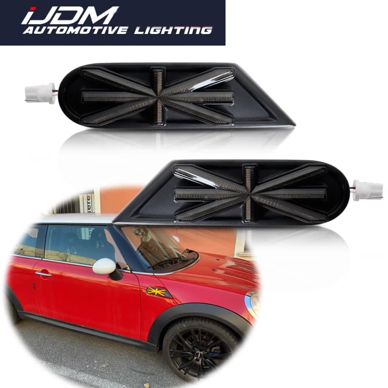 2 pièces clignotant coulant dynamique LED feu de position latéral répéteur latéral lampe panneau lampe pour MINI Cooper R55 R56 R57 R58 R59