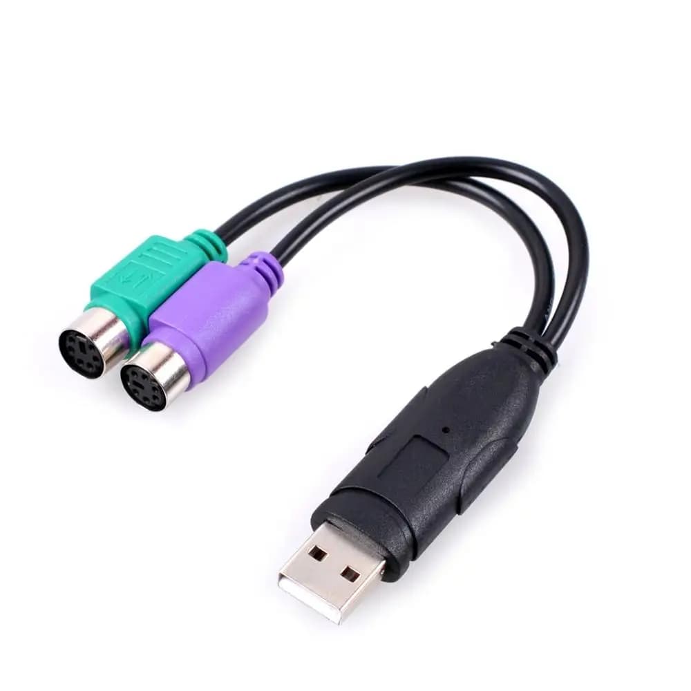 Adaptateur USB PS2, séparateur mâle vers PS/2 femelle, souris, clavier, convertisseur PS2, câble d'extension, EAU de codes-barres KVM