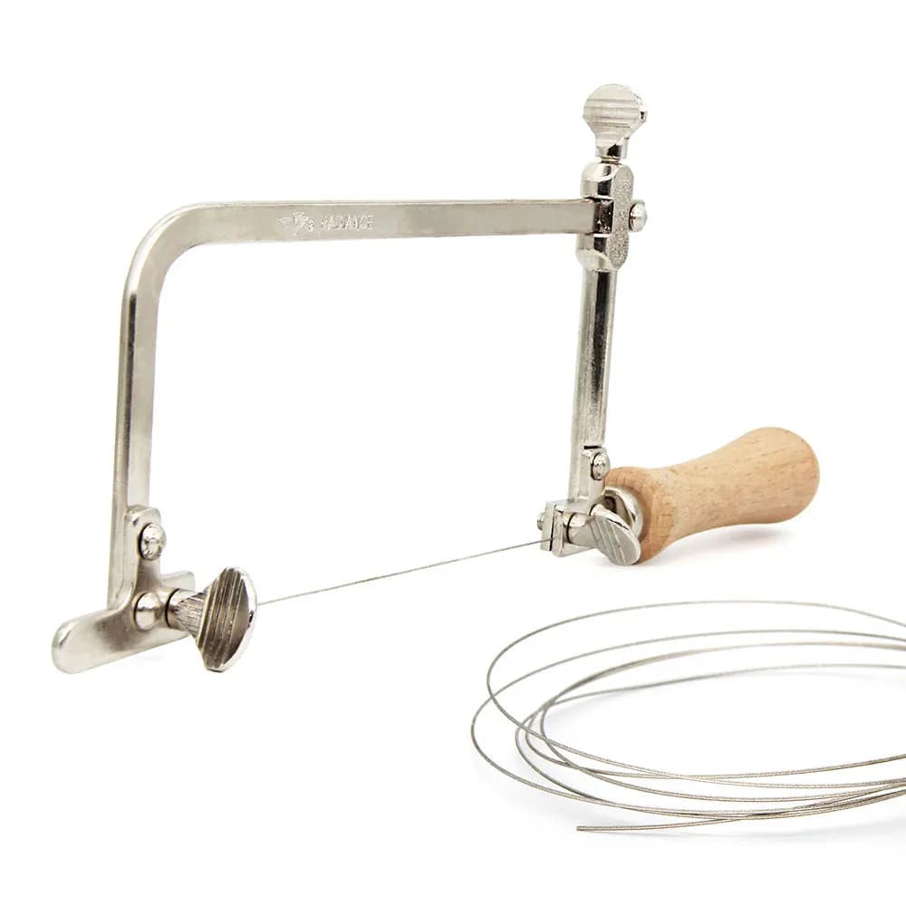 Scie à outil multifonctionnel super fine avec cadre en acier et fil de diamant de 1m, outil à main sec et humide pour la coupe du métal, du Jade et de la pierre à bois