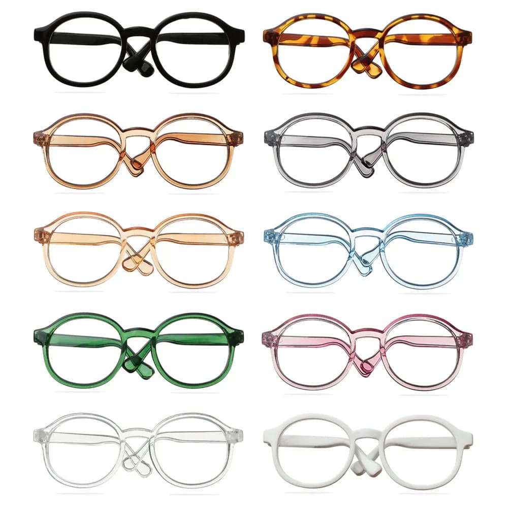 Lunettes miniatures à monture ronde pour Blythe, verres transparents, accessoires de lunettes à beurre en peluche, style de bonbons, document