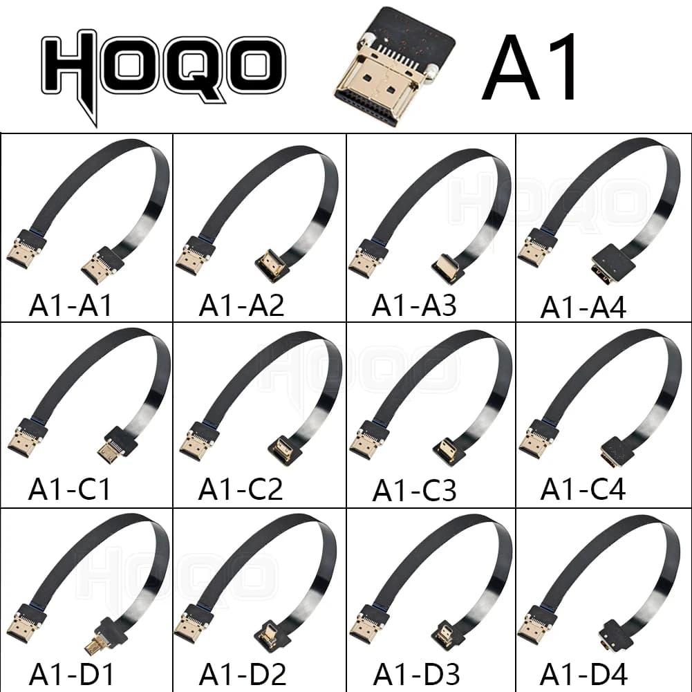 Câble HDMI ultra fin A1 compatible FPV, câble flexible mini HDMI vers micro HDMI, ruban de 30 cm, court, FPC FFC