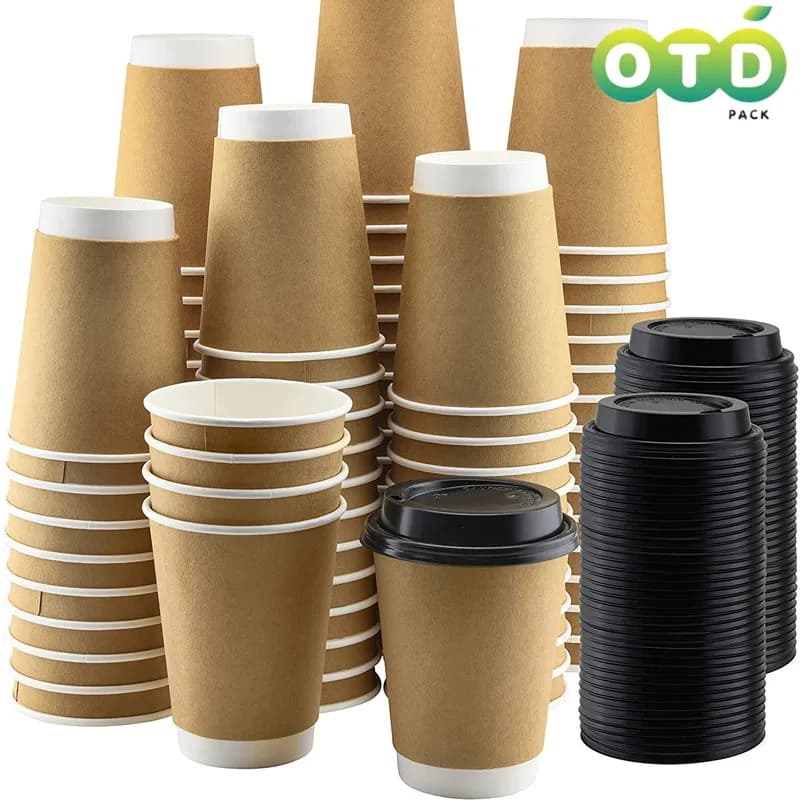 Gobelet en papier à double paroi avec veds, café, thé, boissons chaudes, poulet standardistTo Go standardisation