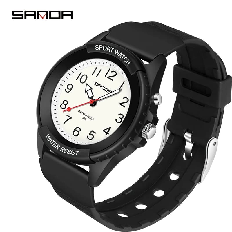 Sanda Relogio Masculino – montre-bracelet à Quartz pour hommes, décontractée, Simple, en résine, étanche, nouvelle collection