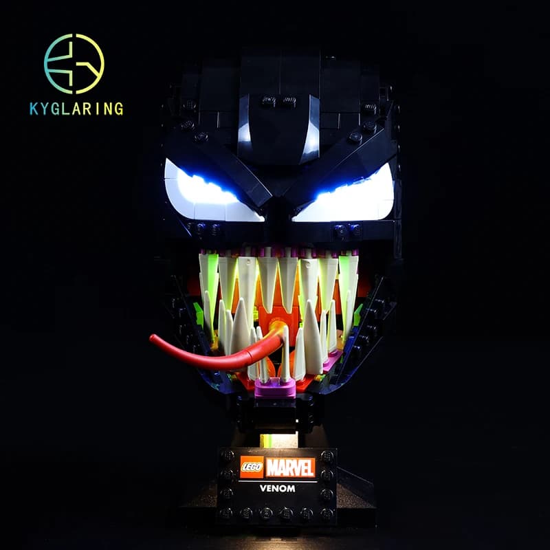 Kyglaring – ensemble d'éclairage Led, jouets de bricolage pour masque Venom 76187, blocs de construction à collectionner