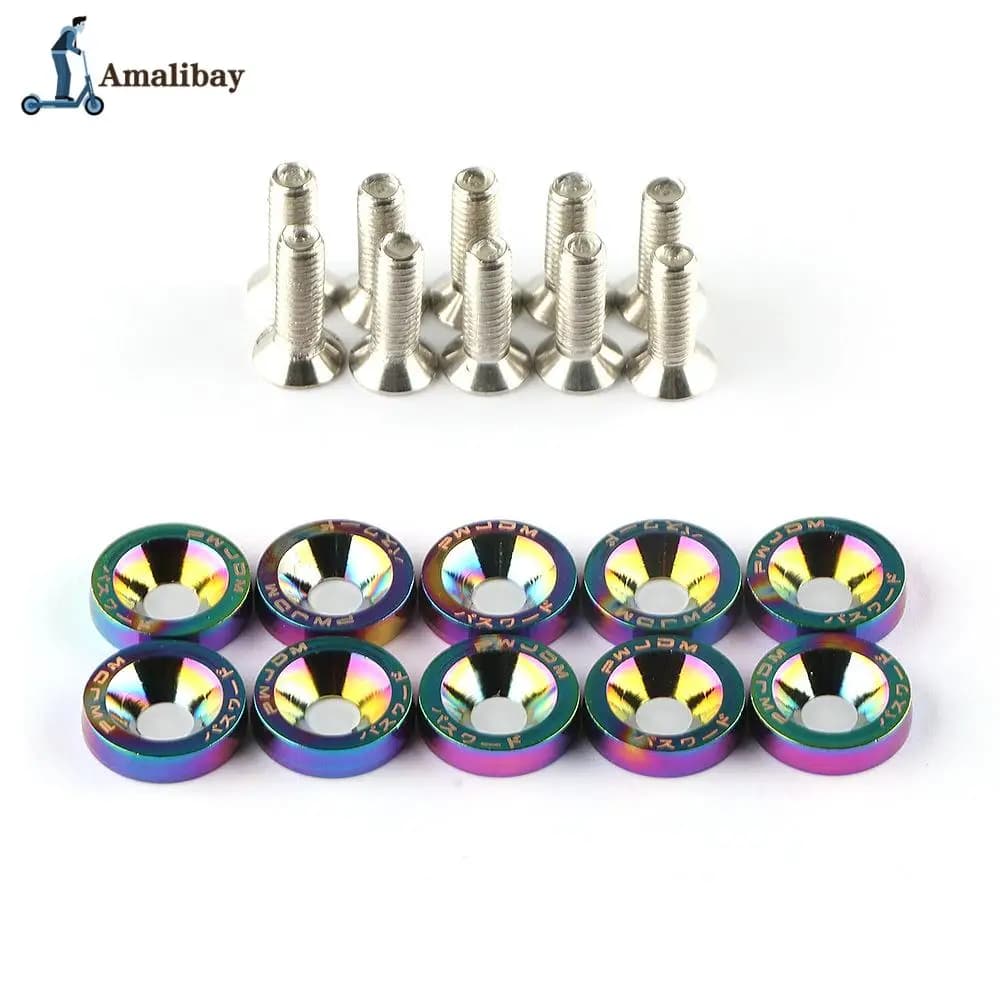 Vis de fixation pour Scooter, 10 pièces, rondelles de vis de barre de poignée pour Dualtron 1 2 3 Thunder Eagel Ultra Zero 9 Kaabo pièces