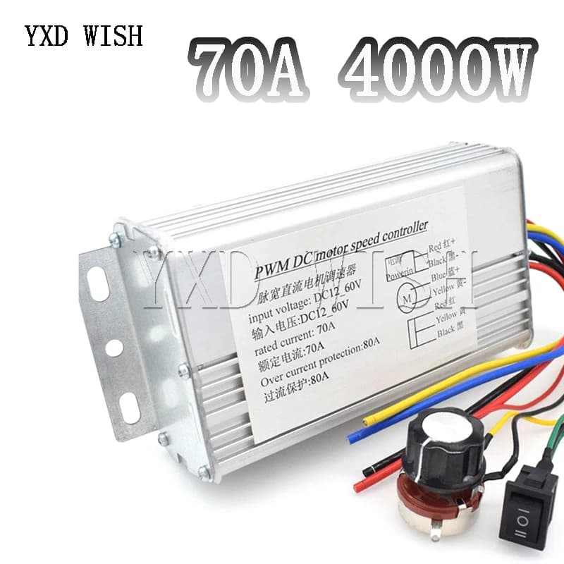 DC 12 V-60 V 70A 4000 W DC moteur Durable PWM contrôle de vitesse brosse contrôleur remplacement pour Scooter électrique vélo Portable