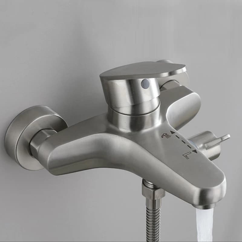 Robinet de douche mural en acier inoxydable, mitigeur de salle de bains, douche Triple baignoire, mélangeur chaud-froid, robinet buse de robinet, ensemble de douche à domicile