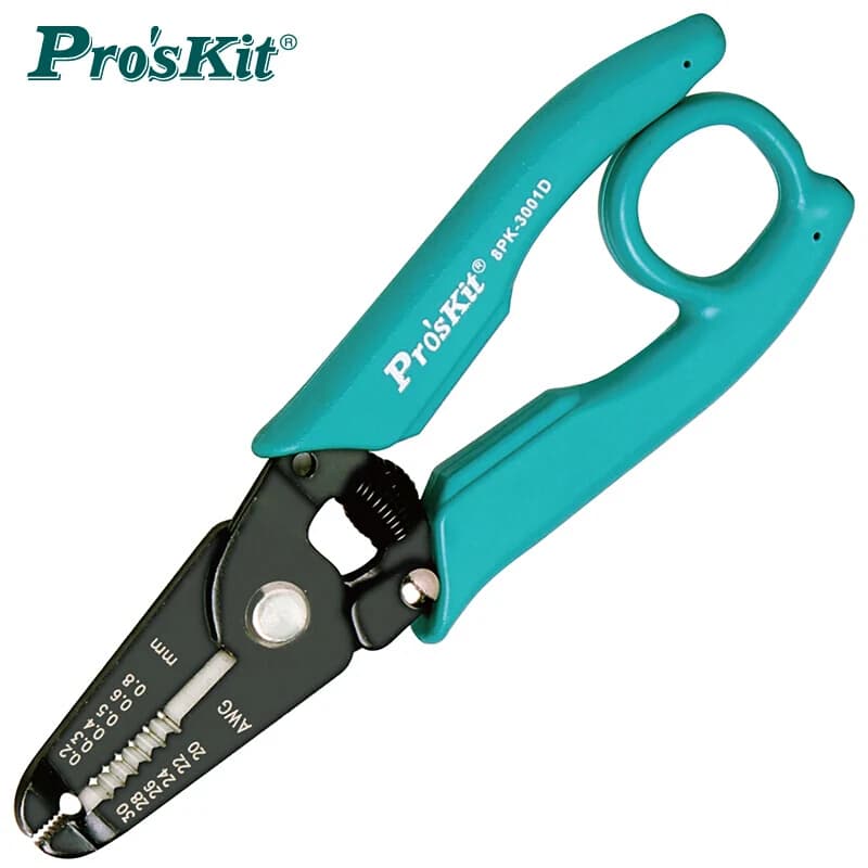 7 en 1 Pro'sKit 8PK-3001D 8PK-3002D pince coupante à dénuder électronique de haute qualité (AWG 30/28/26/24/22/20 pince de précision