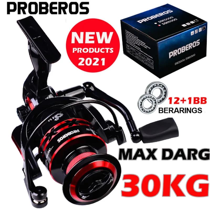 PROBEROS moulinet de pêche 9-23KG Max glisser moulinet de pêche 1000-8000 série CNC Mechine roue de pêche bobine en métal moulinet de carpe d'eau salée