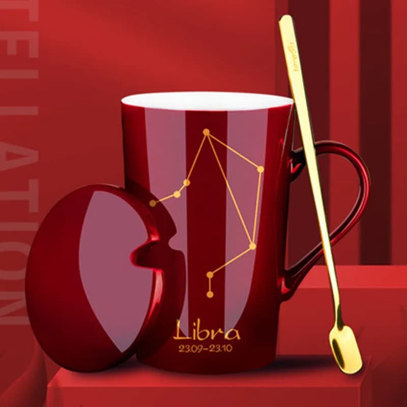 Tasse à lait en céramique avec couvercle pour hommes et femmes, tasses à café, motif constellation, personnalité, ménage, standardisy73Couple, 450ml