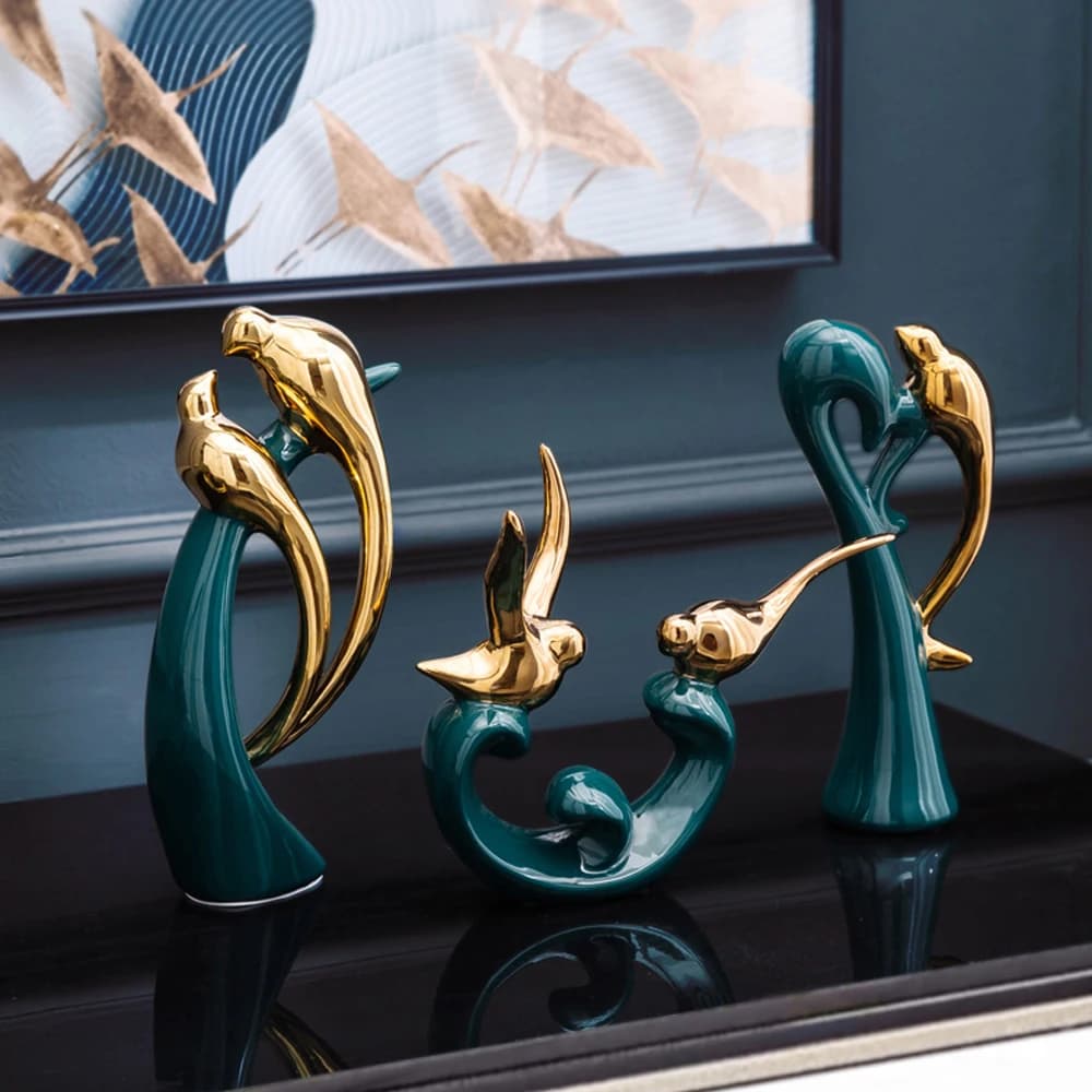 Sculpture en céramique abstraite pour la décoration de la maison, statue d'oiseau, salon, bureau, accessoires de décoration de chambre à coucher