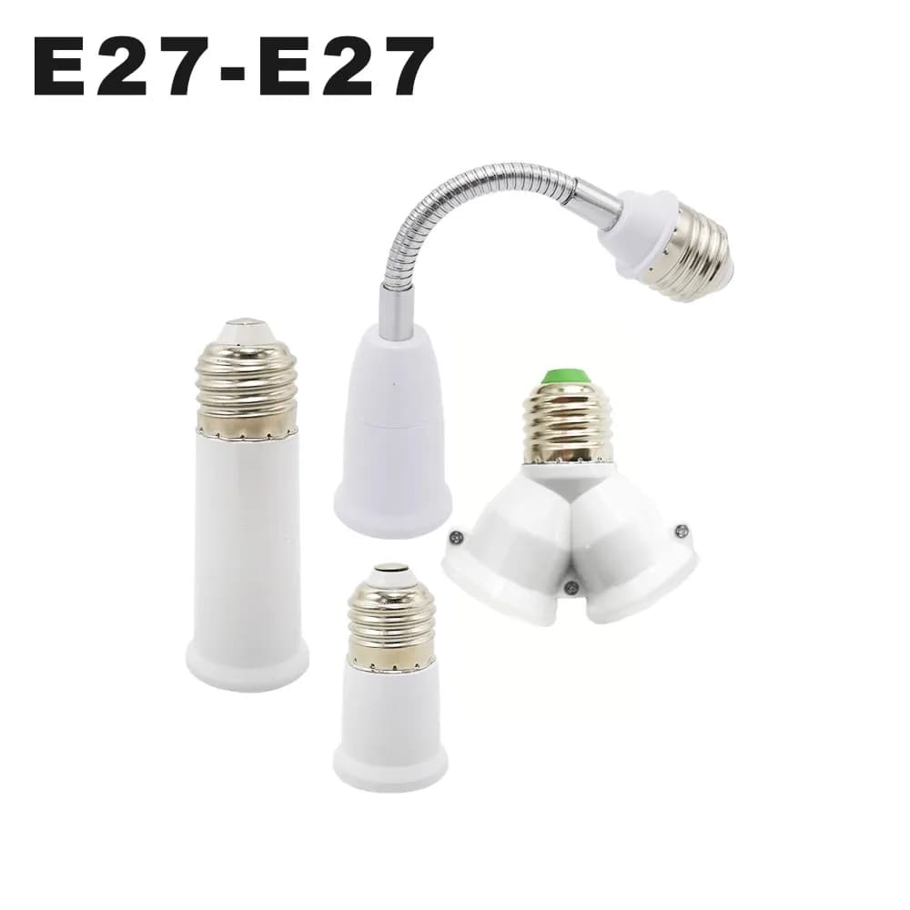 Extension de Base de lampe E27 à E27, 65mm 95mm 197mm, convertisseur de support de lampe E27-E27, adaptateur de douille de lampe ignifuge pour ampoule