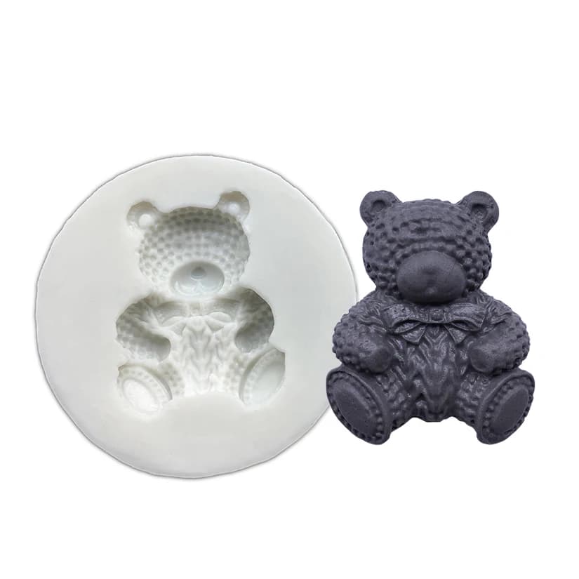 Moule en silicone en forme d'ours pour décoration de gâteaux, ustensile de cuisson idéal pour le chocolat, le Chi, la pâte à sucre