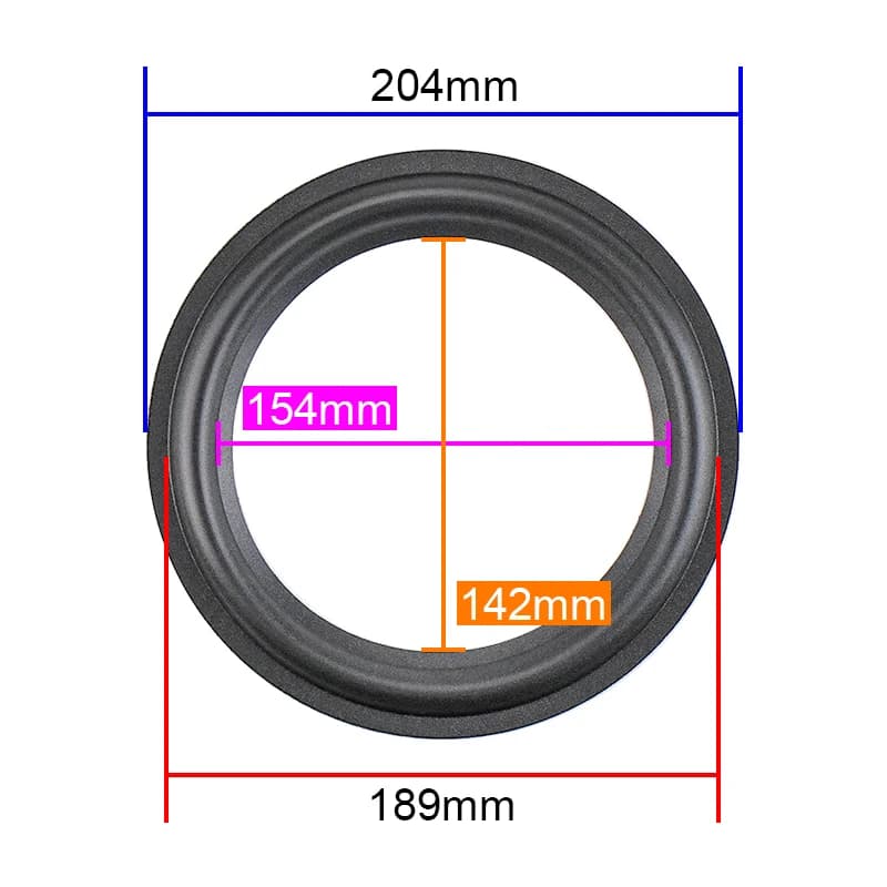 Anneau de suspension de haut-parleur ociaudio D8 Series, bord en mousse, extérieur, réparation d'anneau, pièces de haut-parleur, 8 pouces, 204mm, 8.5 pouces, 9 pouces, 2 pièces
